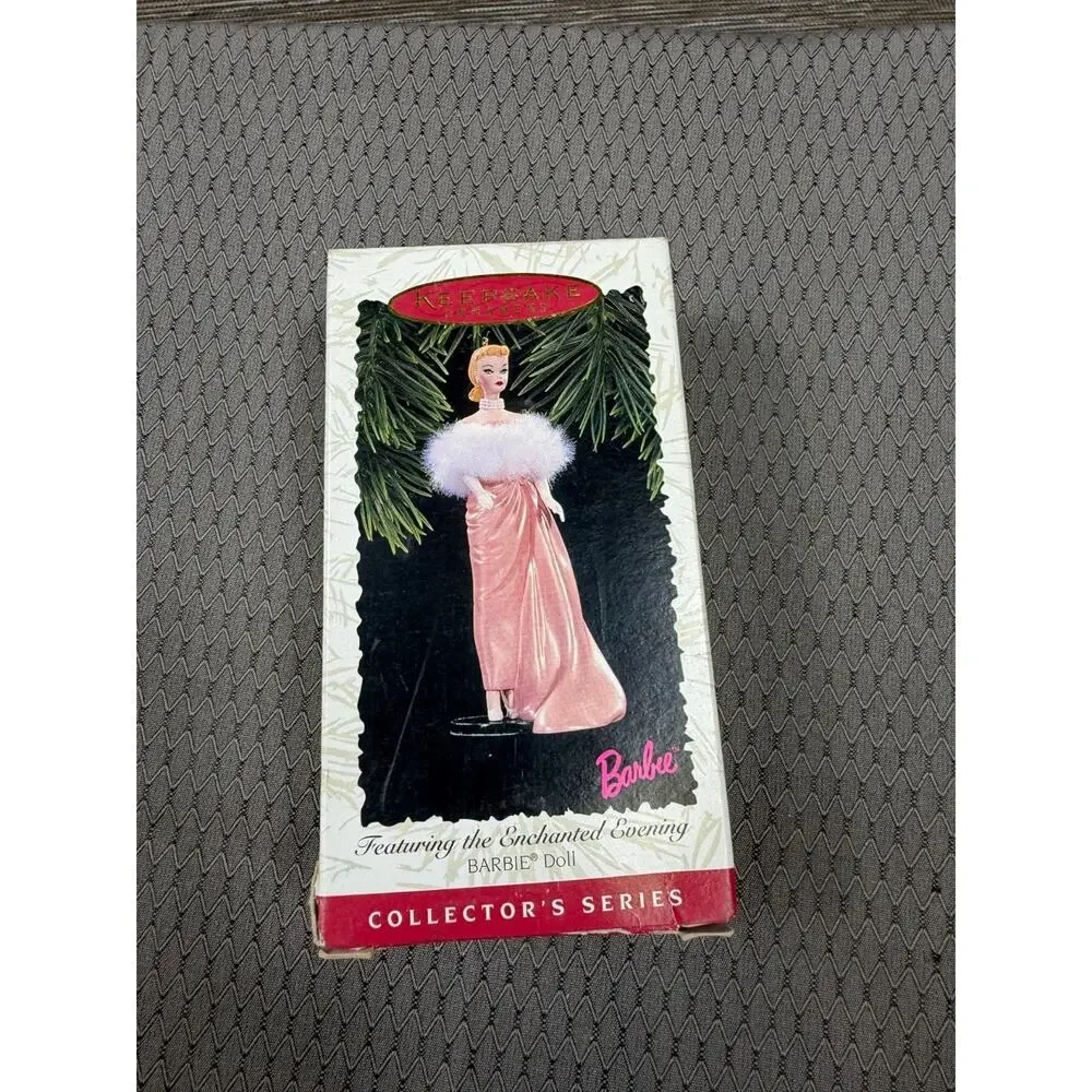 Vintage Hallmark 1996 Enchanted Evening Barbie Doll (Pink Gown) Ornament NEW